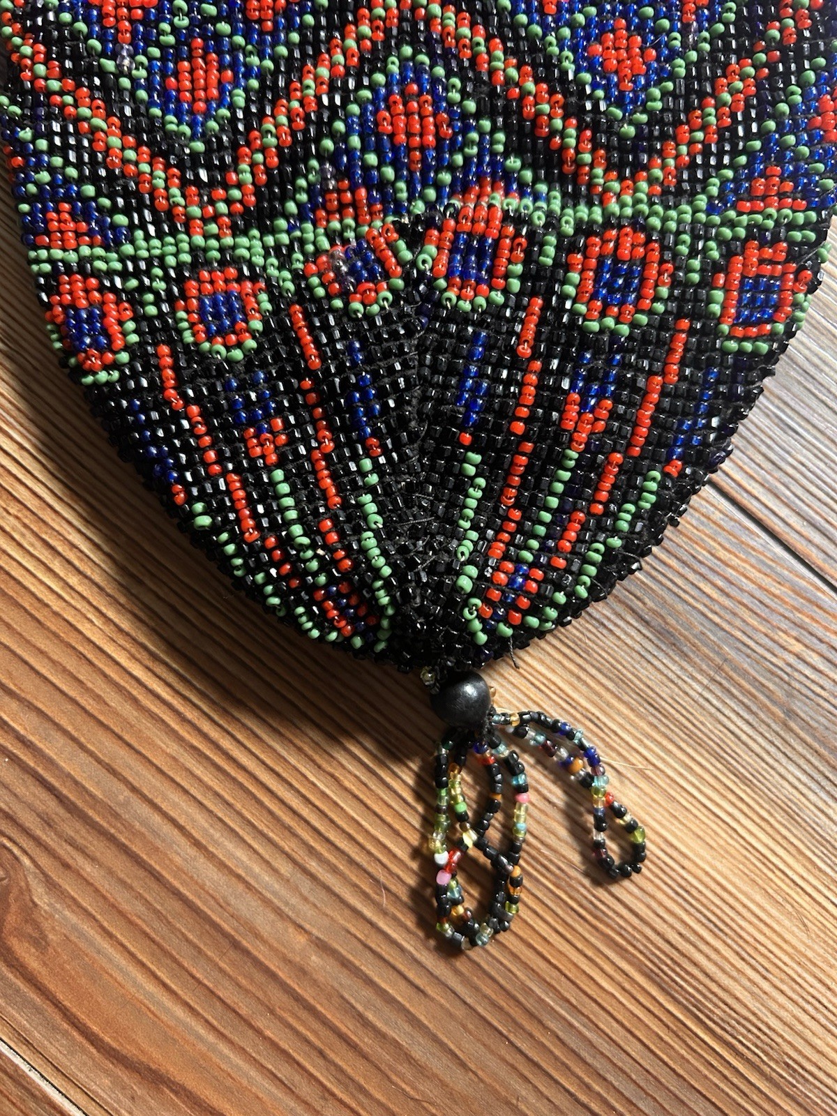 BEADED RETICULE Drawstring Purse Pouch ART DECO Victorian Flapper Geometric
