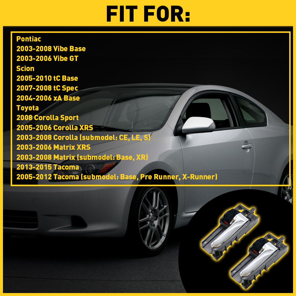 2x Inside Interior Door Handle Driver Passenger Side For 2003-2008 Toyota Matrix