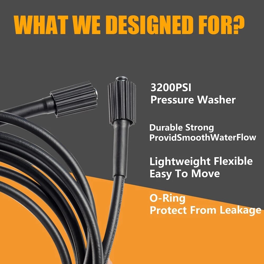 1/4" Pressure Washer Gun + Extension Wand Lance +5 Nozzle Tips /30/50FT Hose M22