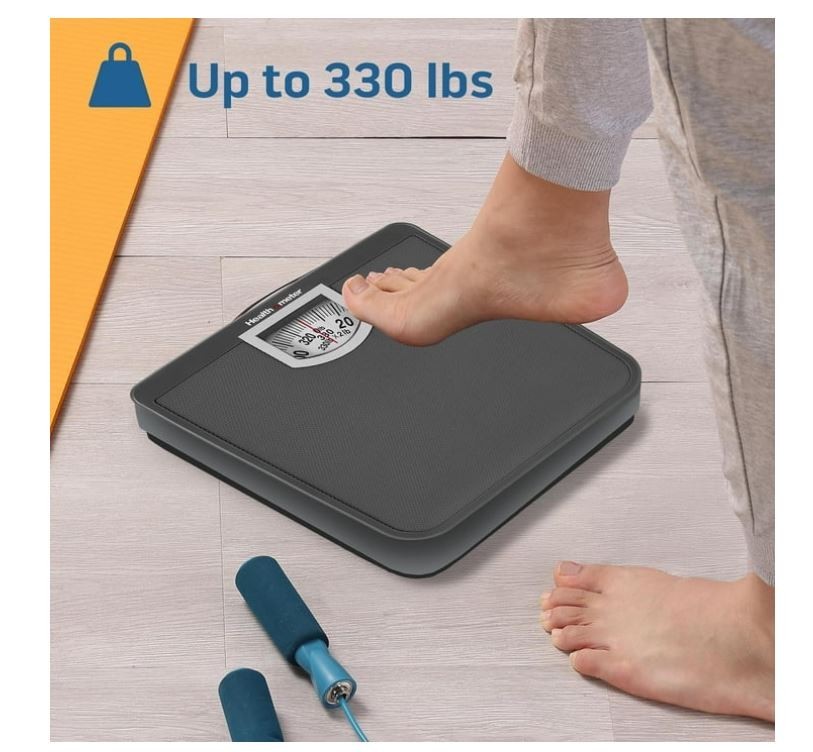 Health o meter Compact Dial Bathroom Scale, 330 lb. Capacity, Sturdy Metal