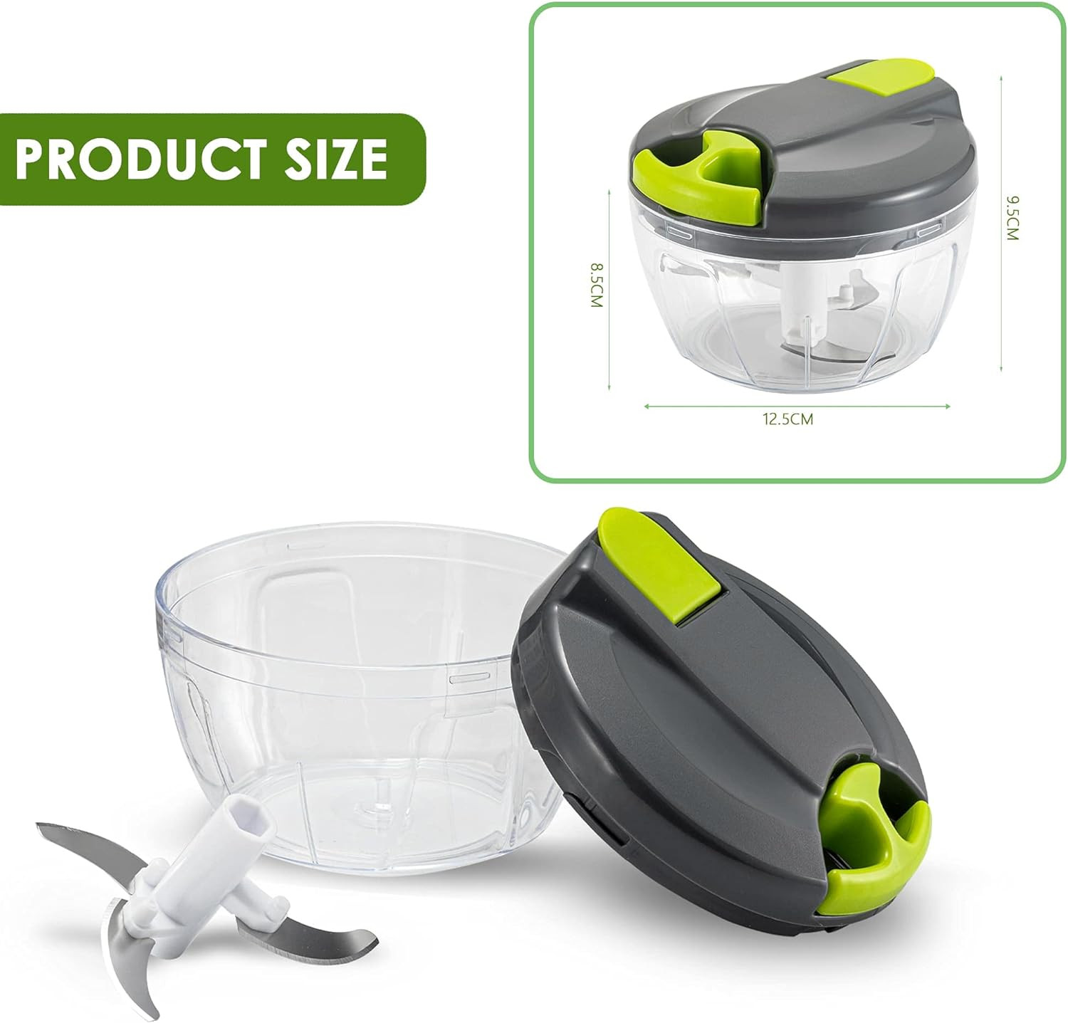Multi-Function Manual Food Chopper & Processors with Handle and Cover,Vegetable