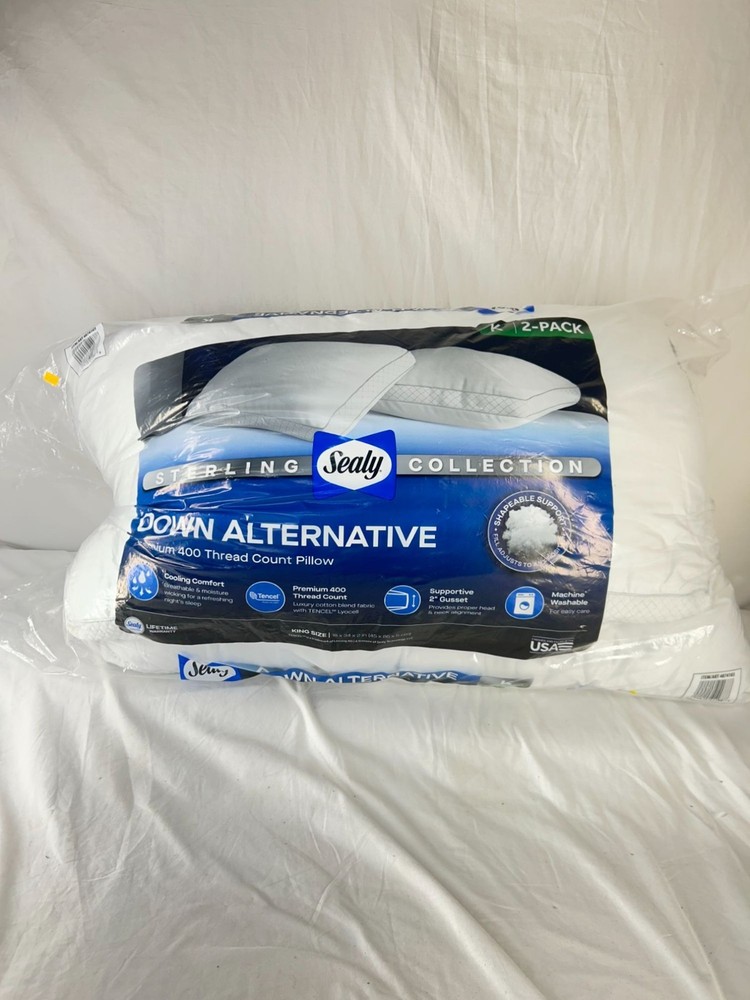 Sealy Sterling Collection Down Alternative King Pillows 2 Pack 400 Thread Count