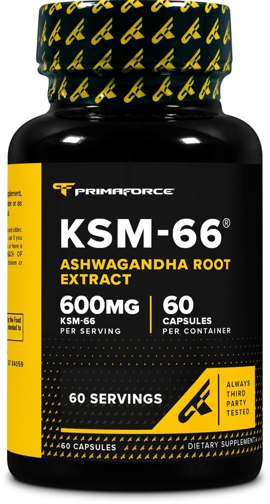 PrimaForce KSM-66 Ashwagandha Root Extract 600mg, 60 Capsules
