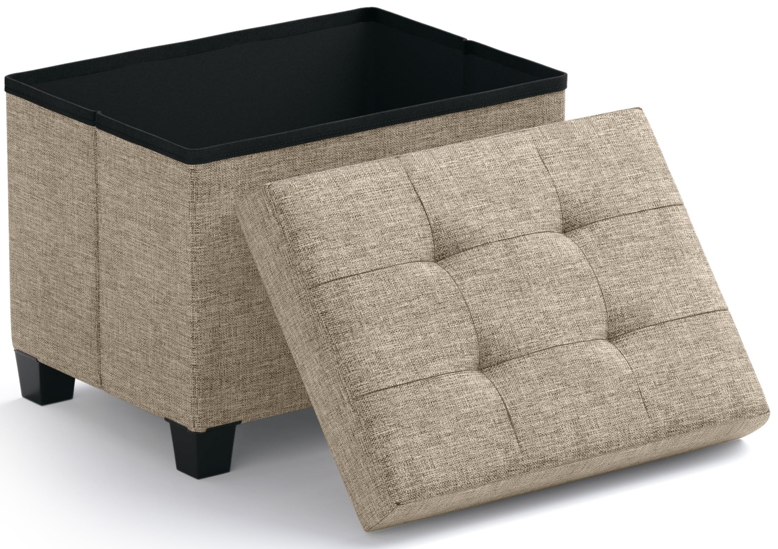 Storage Ottoman Small Rectangle Ottoman with Legs, Foot Rest Stool Seat, Load...