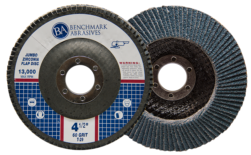 50 Pack 4.5” x 7/8" Jumbo 60 Grit Zirconia Flap Disc Grinding Wheels T29