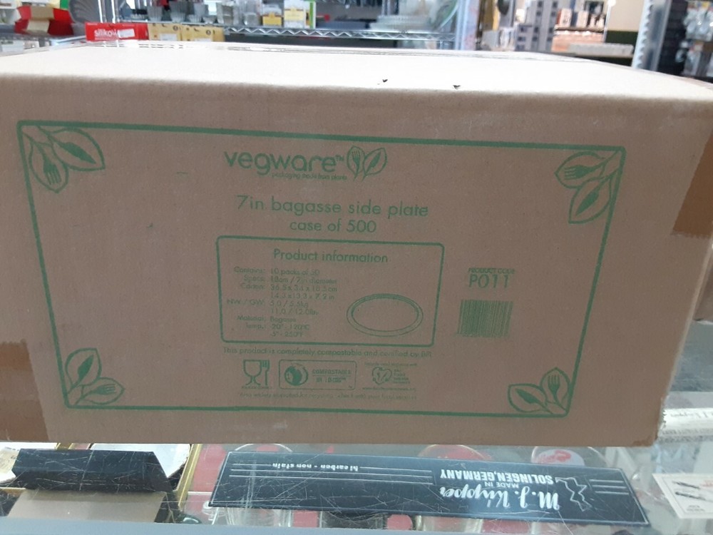 Disposable 7" Bagasse Side Plate Packed 500