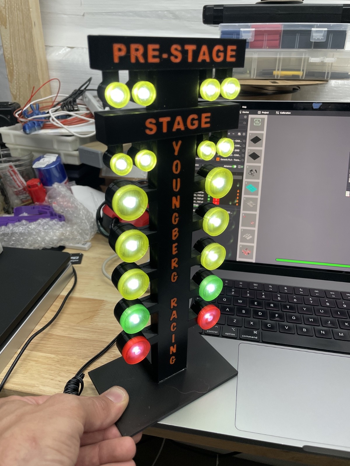 Drag Race Tree Lights - Christmas Tree Desktop Display with LED lights