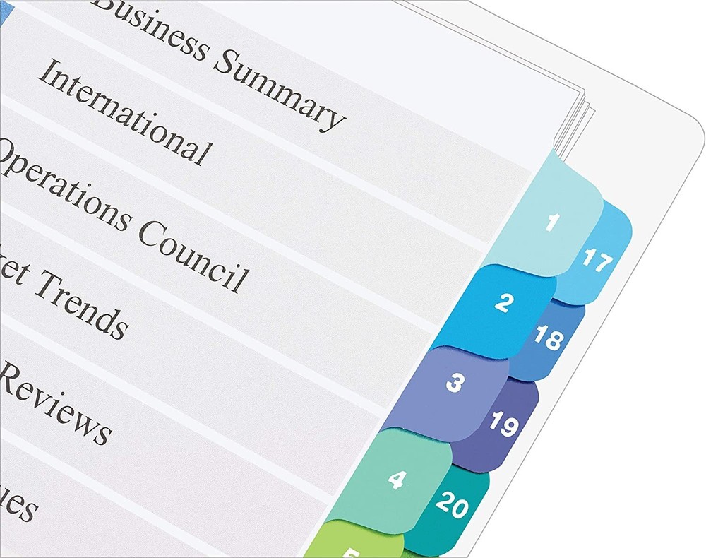 Avery Double Column 32 Tab Dividers, Customizable TOC, 1 Set (11322)