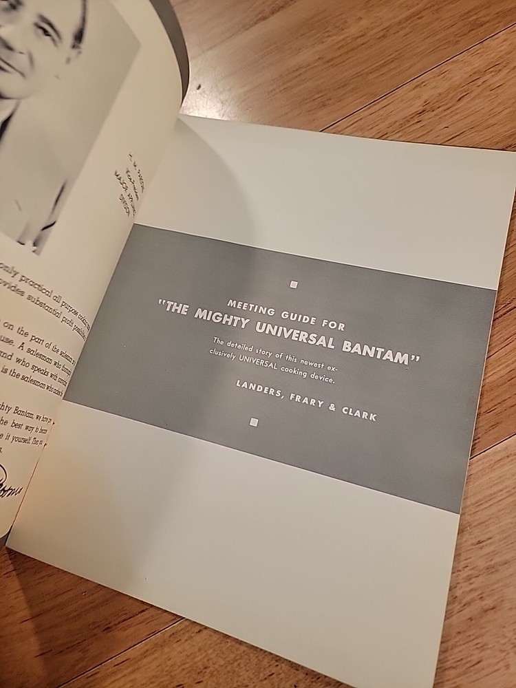 Universal Bantam Range Landers Frary Clark Sales Training Guide 1948