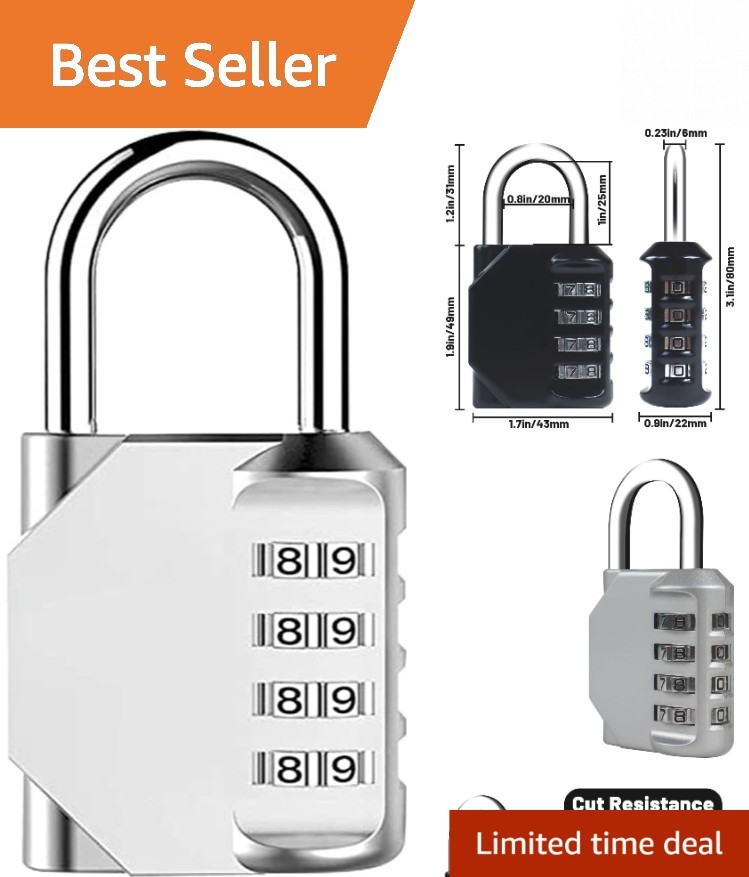 Resettable Portable Combination Padlock - Versatile Security for Outdoor Storage