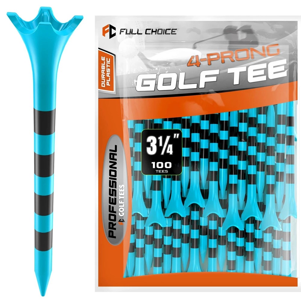 Full Choice100 Pack 3-1/4" Plastic Golf Tees, Enhanced Durability & Stability...
