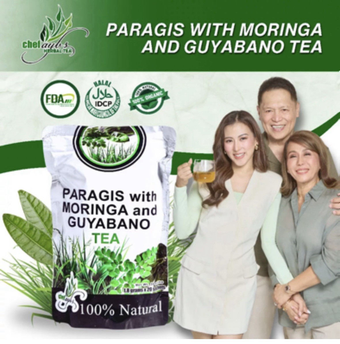 Chef Aybs Paragis Tea with Moringa & Guyabano Extract 3 In 1 (20 Tea bags)