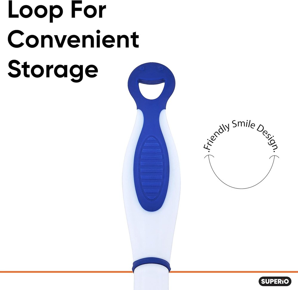 Superio 6" Window Rubber Squeegee with Hanging Loop, Blue