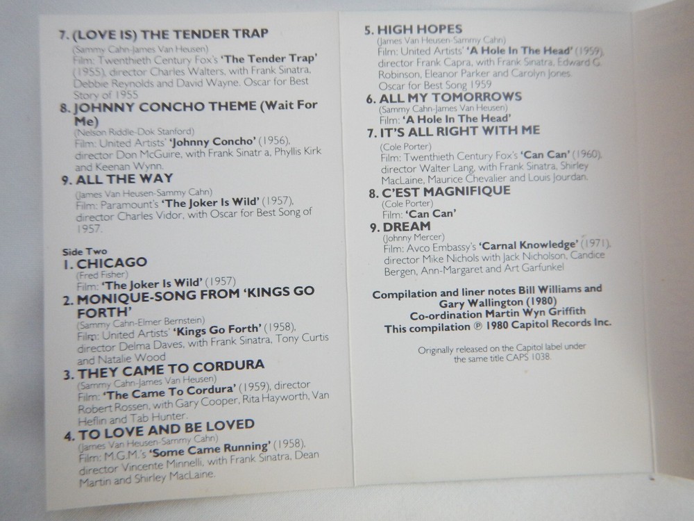FRANK SINATRA - SCREEN SINATRA - CASSETTE
