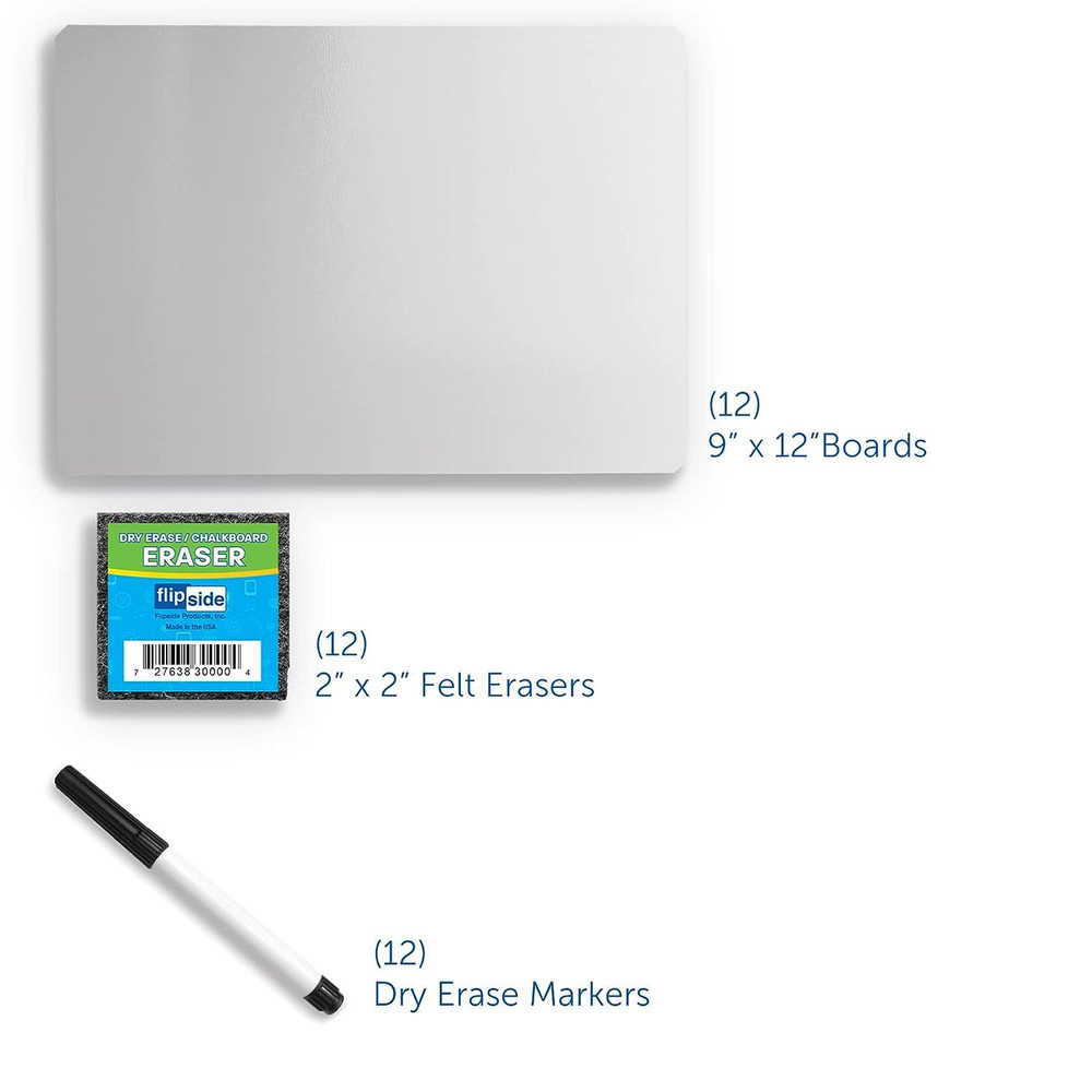 Flipside Dry Erase Board Set Class Pack White