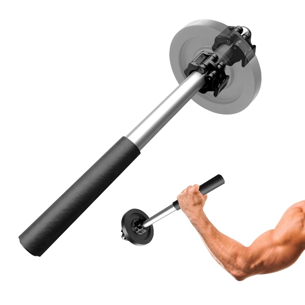 Dumbbell Bar Handle with Lock, Adjustable Forearm Wrist Exerciser, Hand Devel...