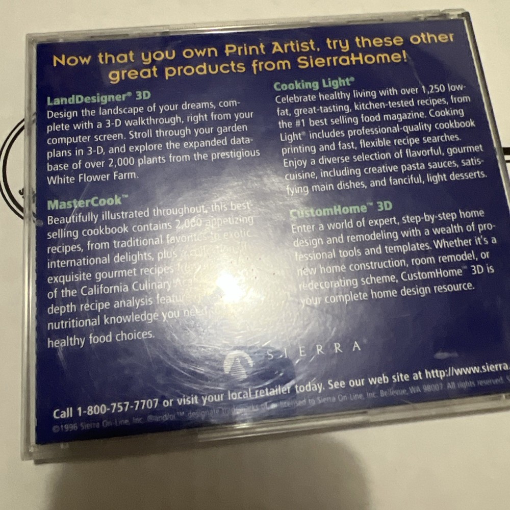 Vintage Print Artist Version 4.0 CD-Rom Software 1997 Untested Read Below ⬇️