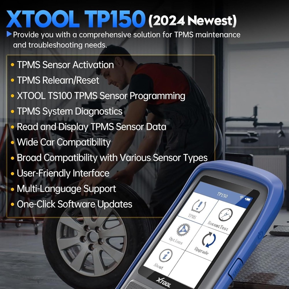 XTOOL TP150 TPMS Program TS100*4 Relearn Reset Activate Universal Tire Sensor