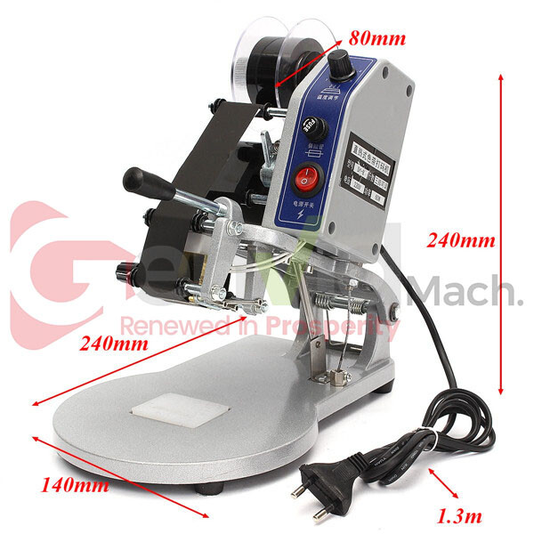 DY-8 Manual Hot Stamp Printer Ribbon Coding Hot Foil Stamping Date Code Machine