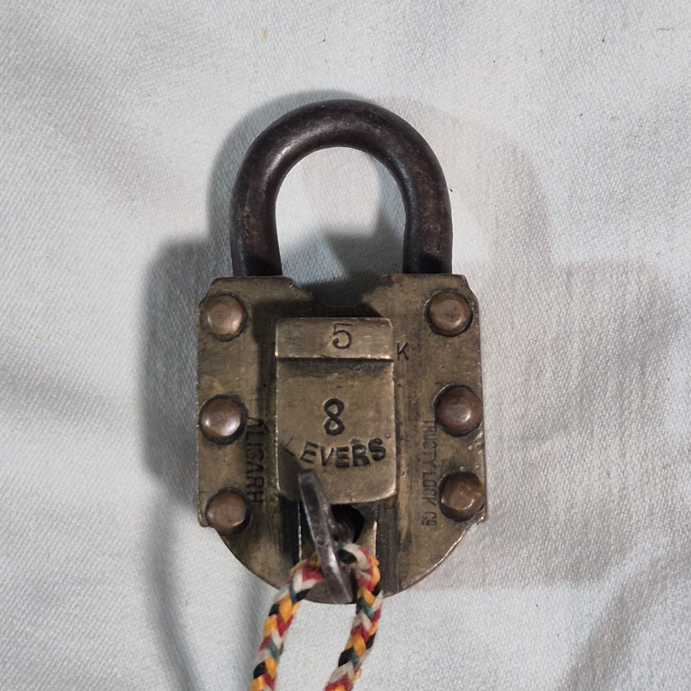 BRASS PADLOCK By TRUSTY LOCK 8 LEVERS