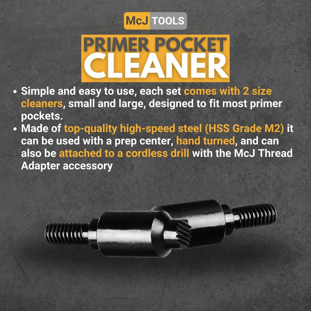 McJ Tools Reloading Primer Pocket Cleaners Large/Small PrimerPocketCleaner