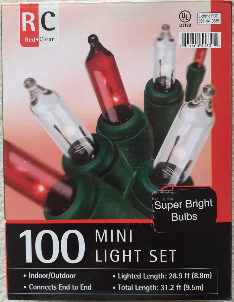 NIB Target 100 Count Red / Clear Incandescent Mini Lights