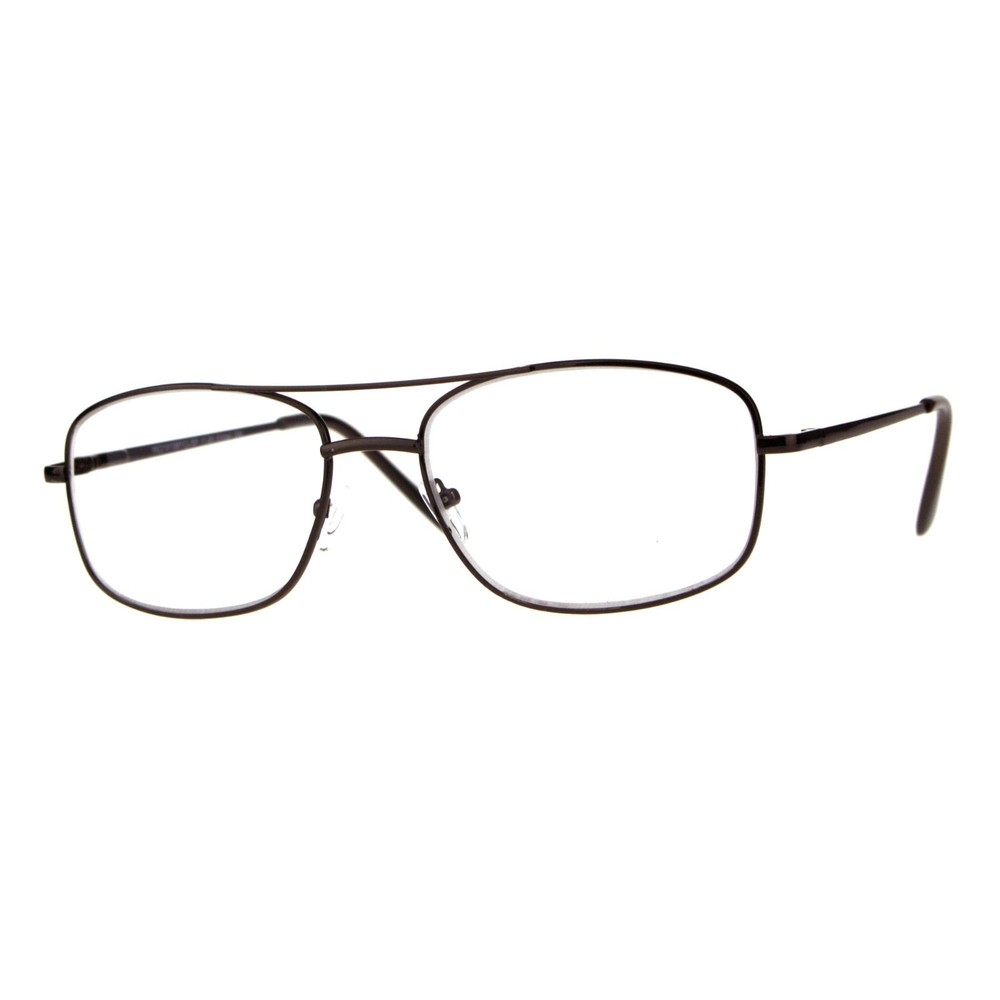Clear Lens Glasses With Bifocal Reading Lens Metal Rectangular Spring Hinge