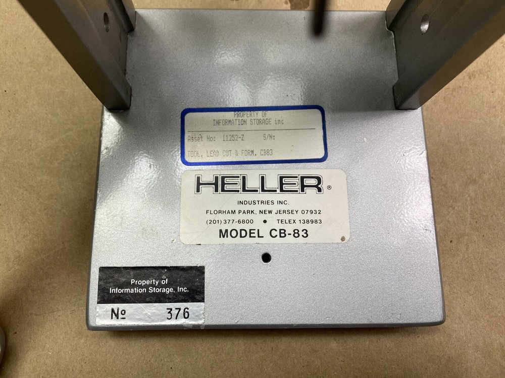 Heller Industries CB-83 Axial Component Former MANUALLY OPERATED