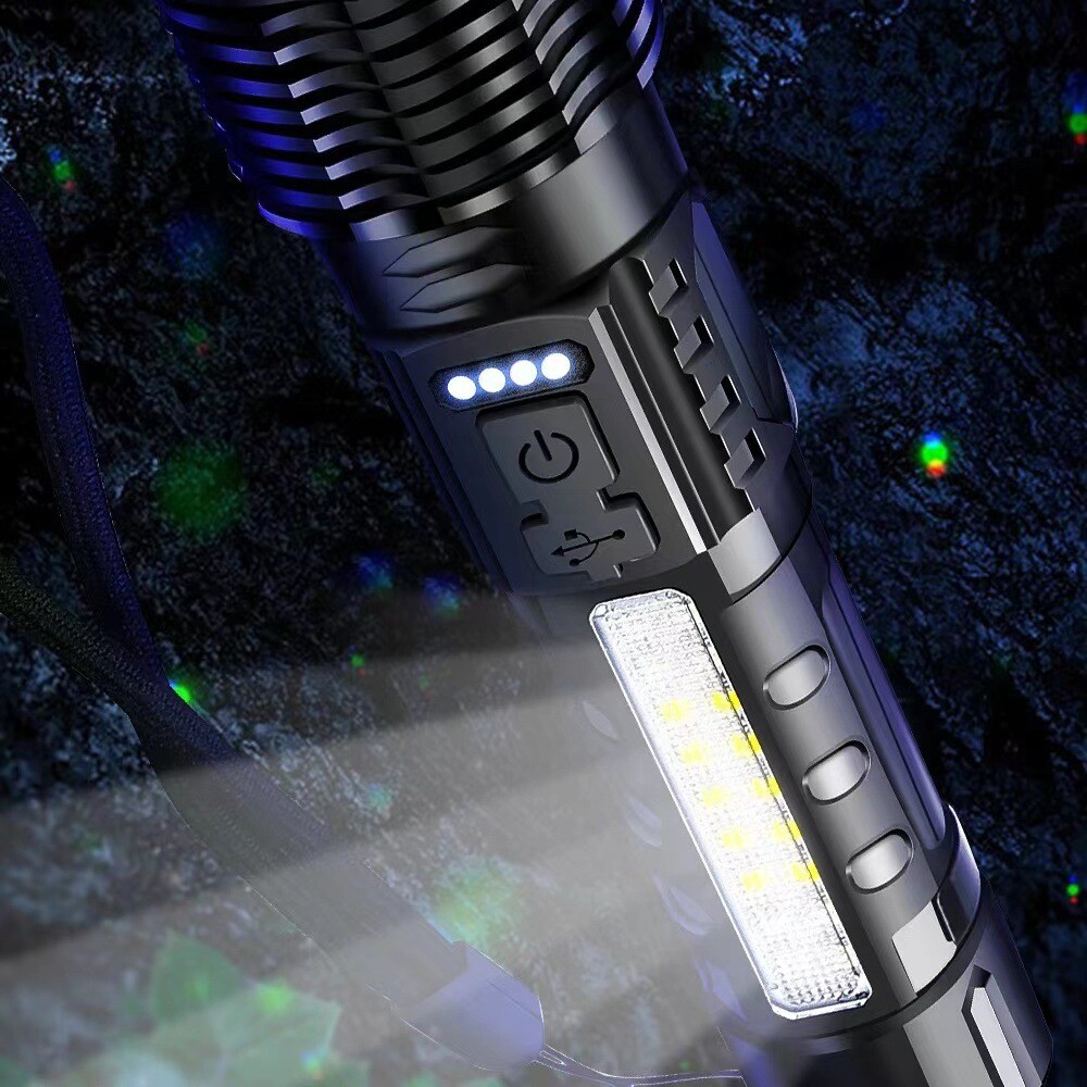1000000 Lumens Rechargeable Super Bright LED Tactical Flashlight LED Work Light