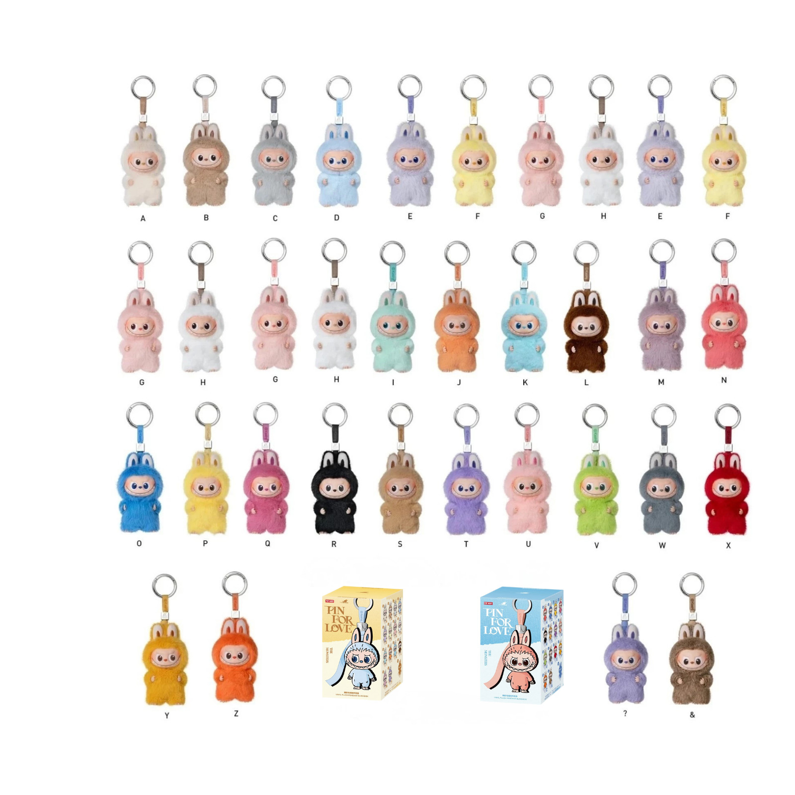 *USA*Authentic POPMART THE MONSTERS LABUBU PIN FOR LOVE SERIES Blind Box A-M/N-Z