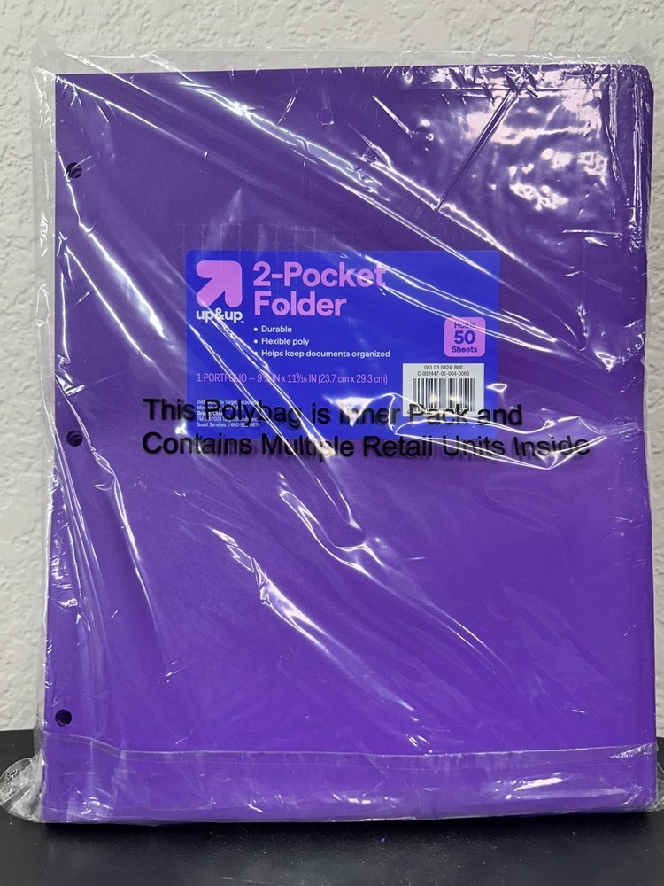 up & up 2-Pocket Folder, Purple, 28Pack