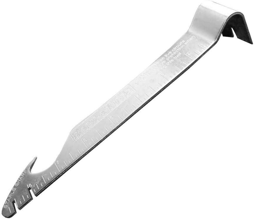 Versatile Hardened Steel Staple Remover Multi-Function Tool with Measuring Ruler