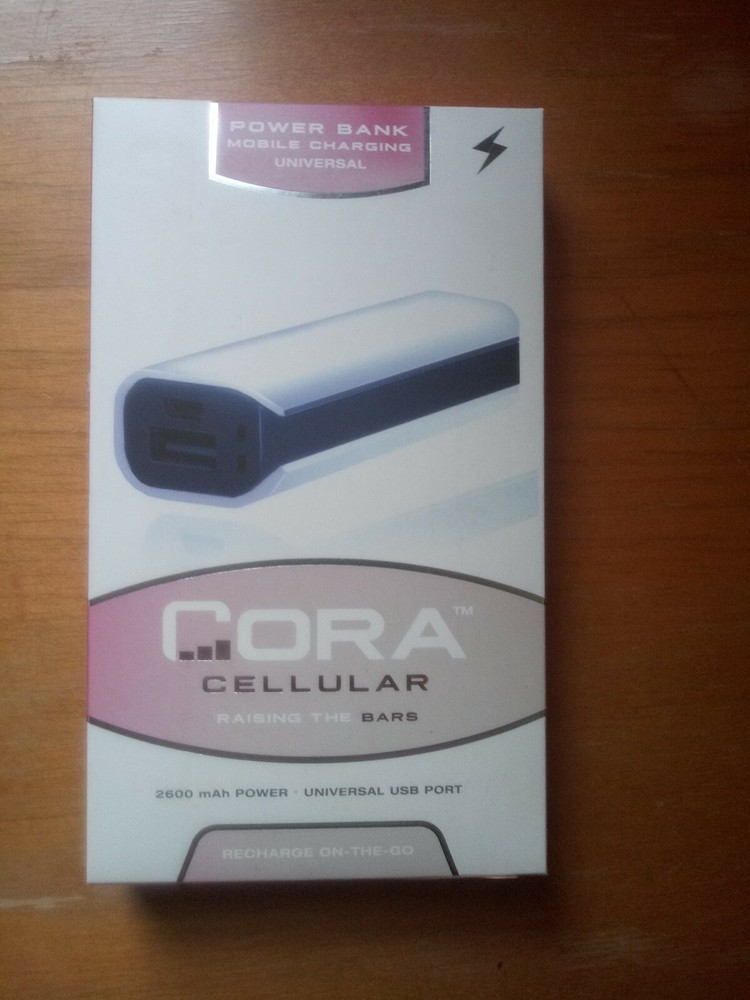 Cora Cellular Mobile USB Charging Bank, 2600 mAh Power