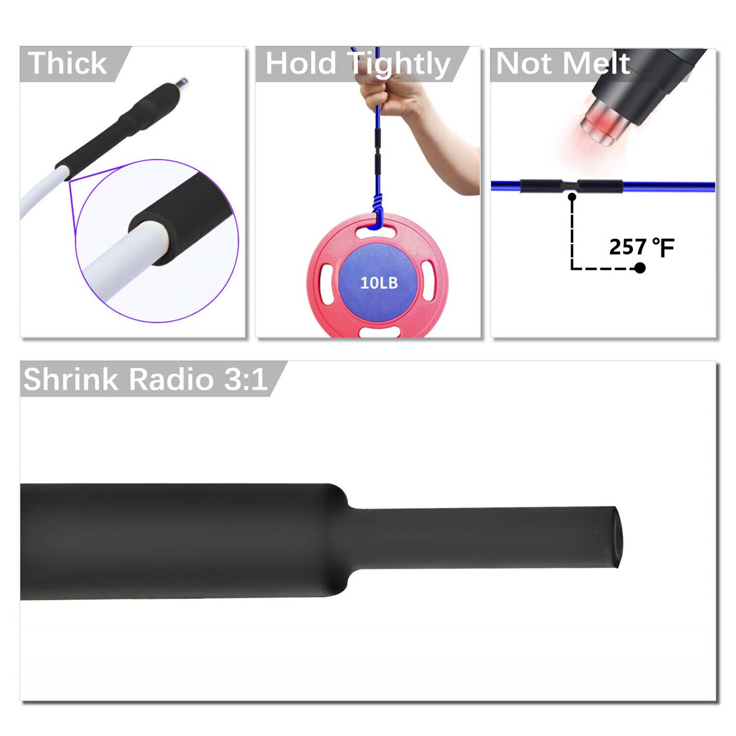 Heat Shrink Tubing Tube Dual Wall 3:1 Marine Adhesive Glue Lined Waterproof