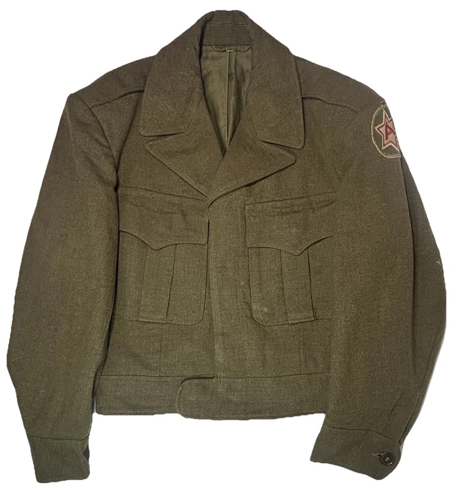 WWII US Army Ike Jacket 6th Army Patch Wool Field Jacket WWII Era