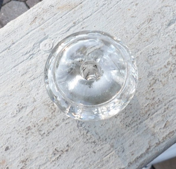 Antique Heavy Glass Cabinet Knobs Drawer Pull 2 1/8" Diameter 1 5/8" High