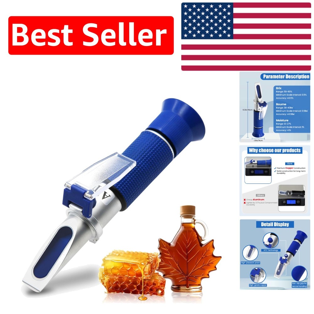 Expert Honey & Maple Syrup Refractometer with ATC - Accurate & Convenient