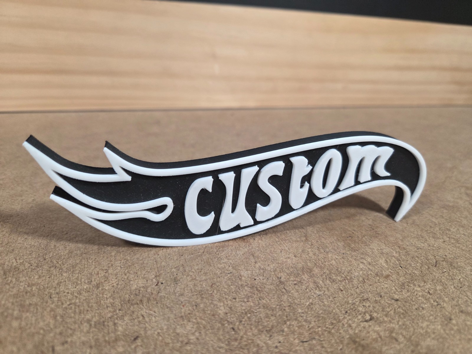 Hot Wheels Style Custom Name Personalized Sign - 3D Printed Desk Accessory