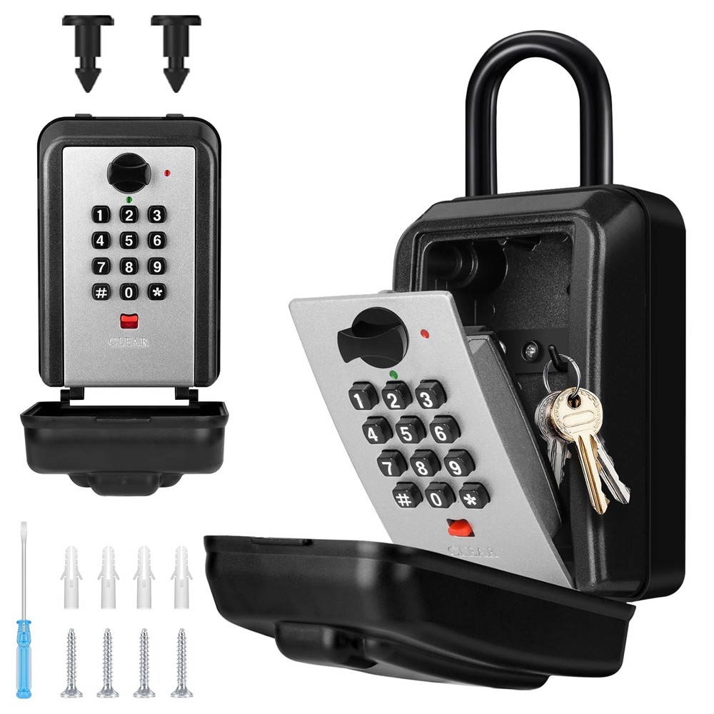Key Lock Box for Outside, Waterproof Lock box, 12-Digit Combination Lock Box ...