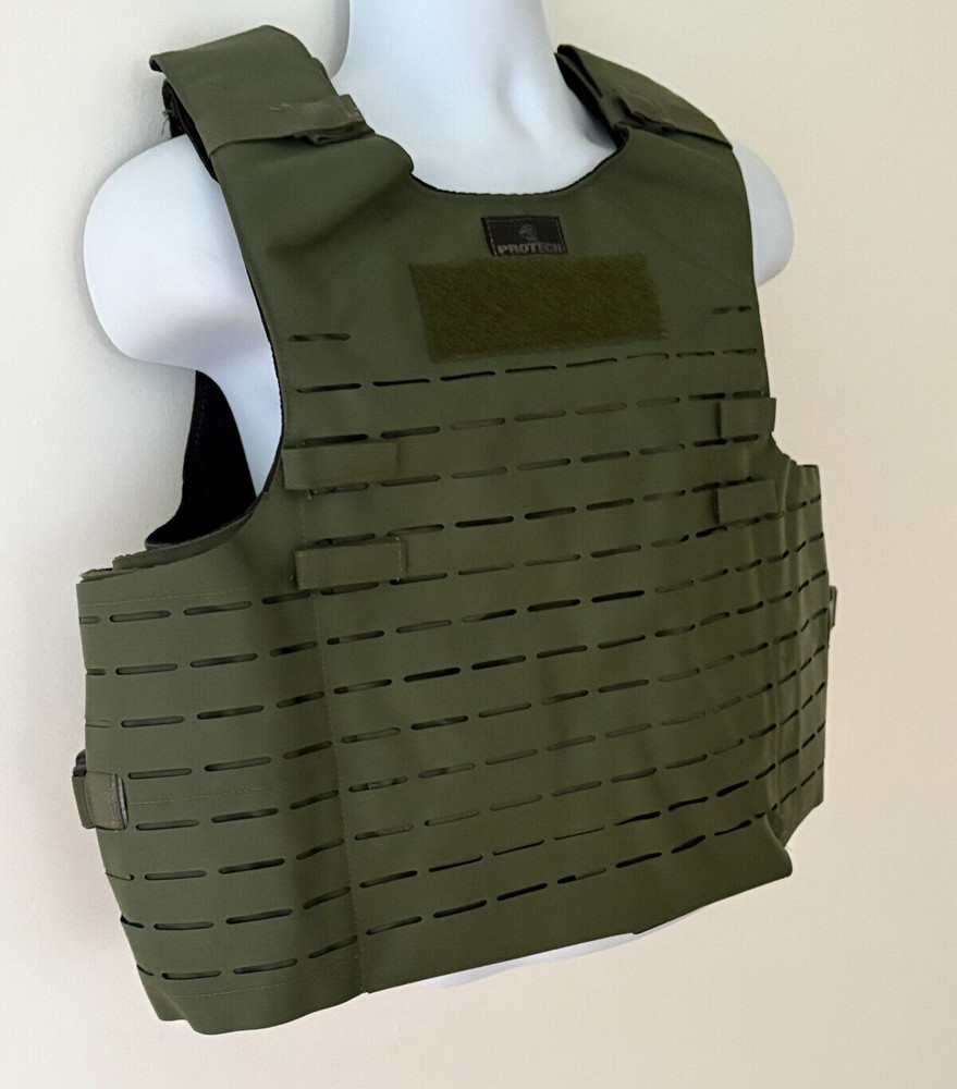 PROTECH UltraComp Armor Carrier Tactical Green Large Webless Laser Cut MOLLE