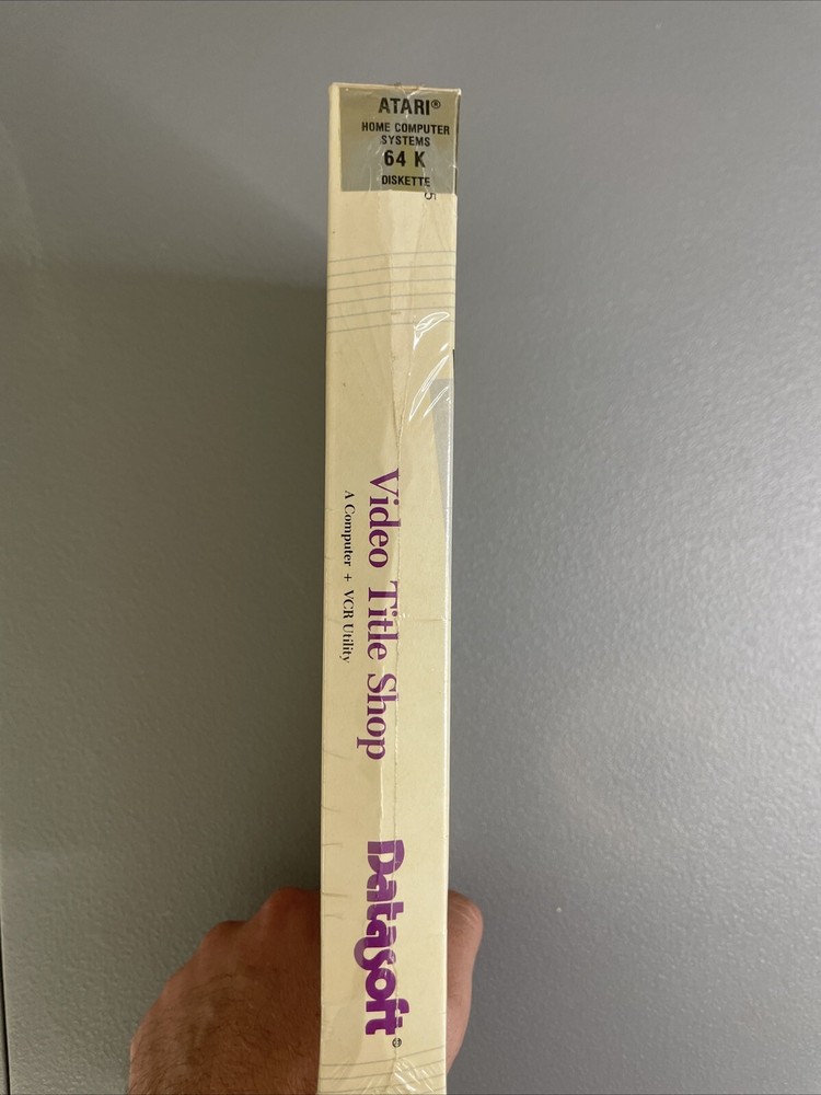 SEALED Video Title Shop A Computer & VCR Utility by Datasoft for Atari 64K 1987