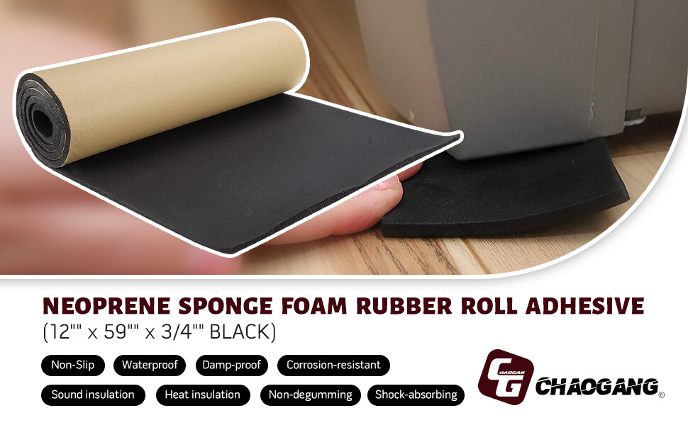 59"x12" Foam Insulation Neoprene Sheets W/ Adhesive Multi-Function Soundproof