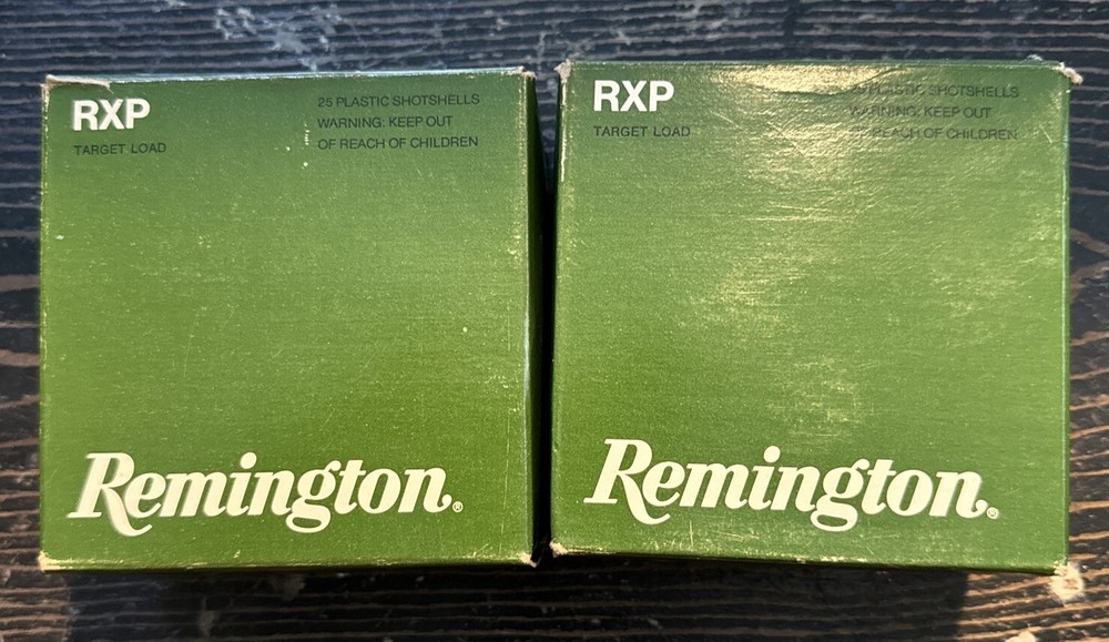 Two VINTAGE Remington RXP Field Load Shot 12 Ga Empty Shell Box