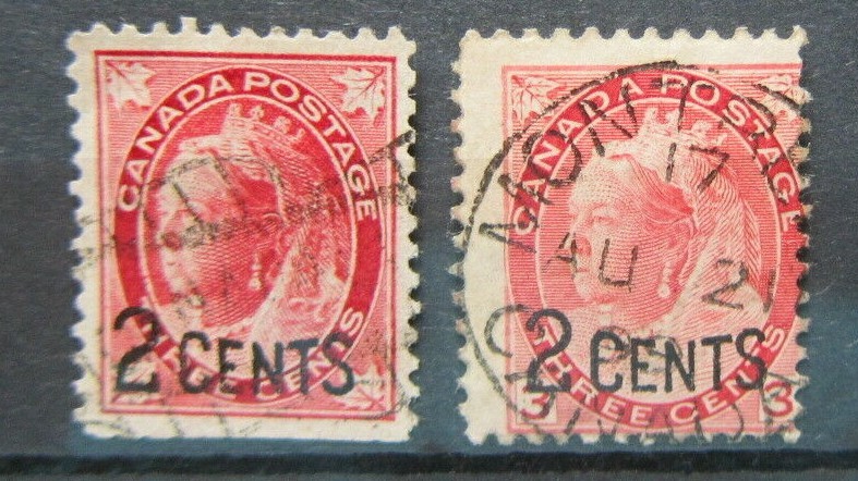 Canada #87-88 Victoria1898 set, used