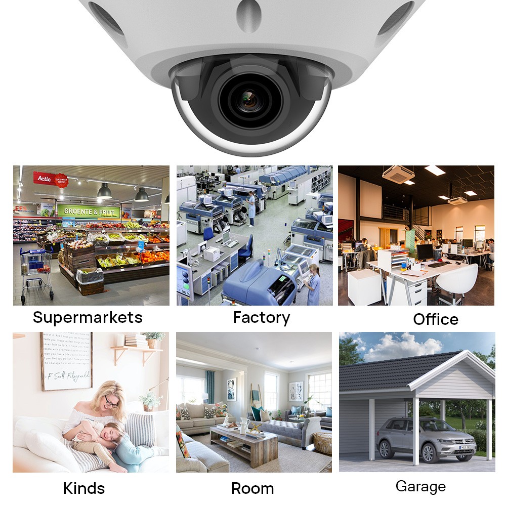 6PACK VIKYLIN 8MP 4K IR Dome Security Camera Smart Motion Detection Courtyard US