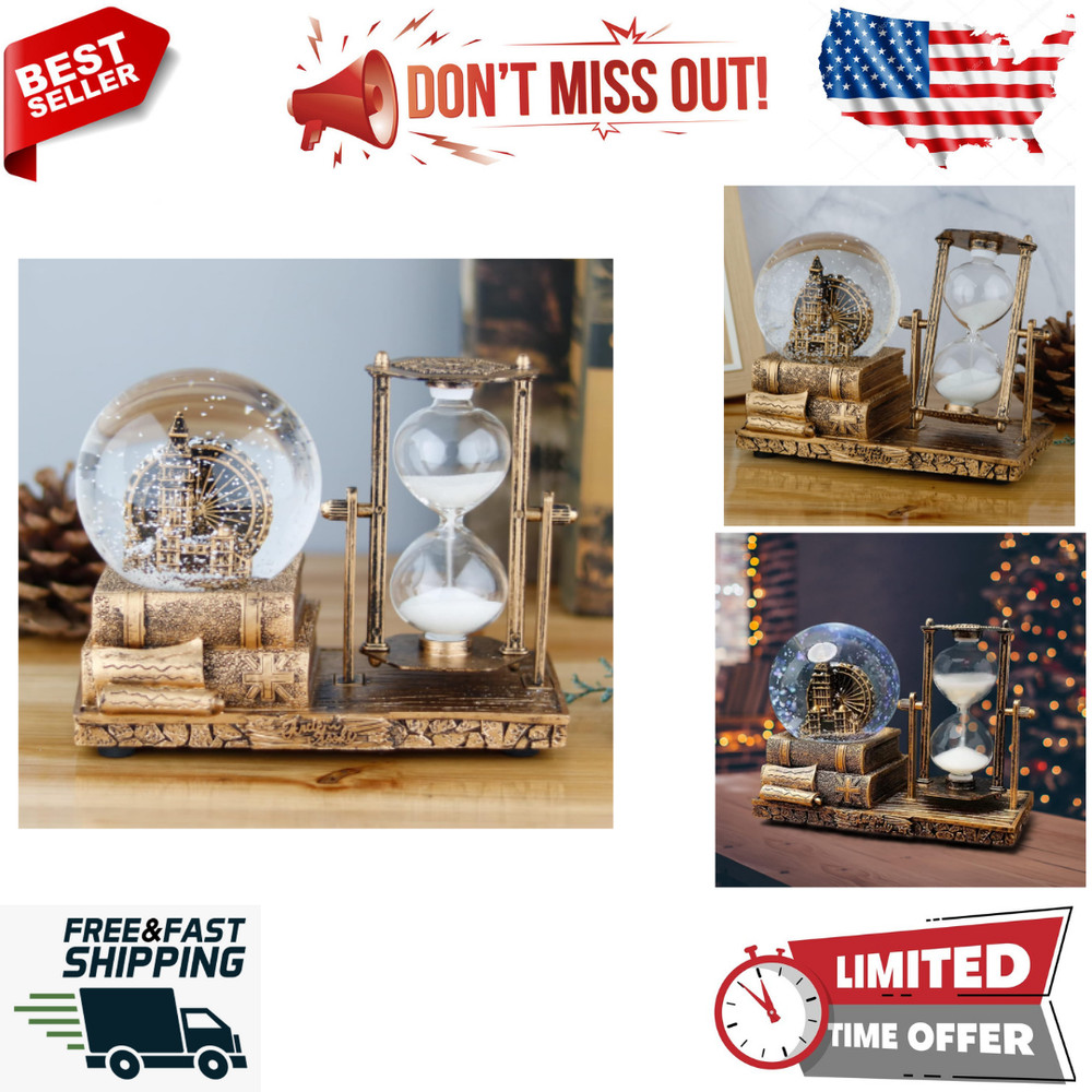 LED MusicCrystal Snow Globe and Sand Timer - Home Decor - Table Decor