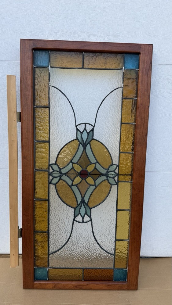 Vintage Stained Glass Window Panel