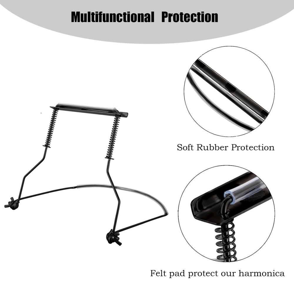 Harmonica Holder Set with Key of C Diatonic Blues Harmonica Adjustable
