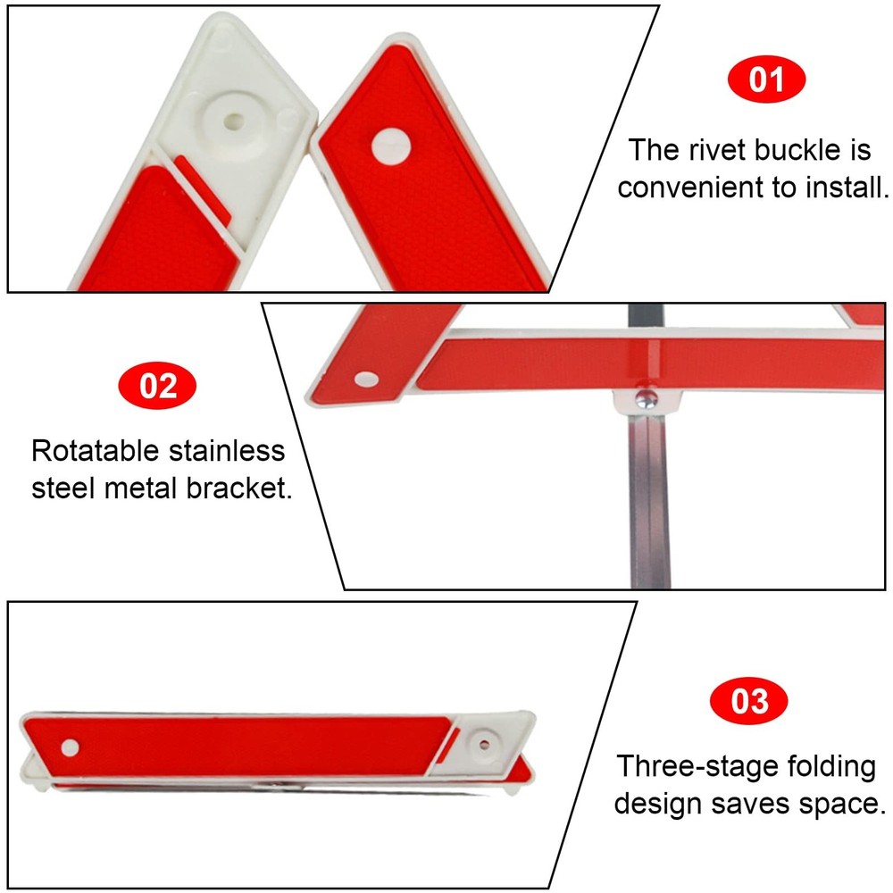 Warning Triangle and High Visibility Vest Set Breakdown Triangle Reflective Emergency Triangle Folding...