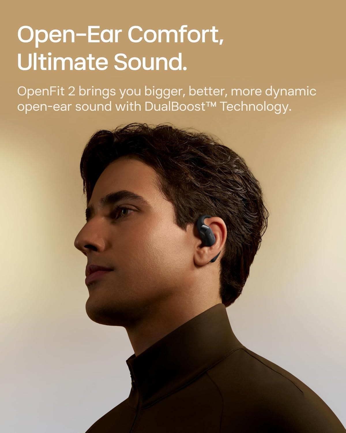 SHOKZ OpenFit 2 Open Ear Wireless Headphones Black T920 Excellent Condition